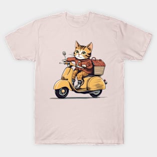 Cat Riding a Motor Scooter T-Shirt